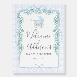 Preppy Southern baby carriage Welcome sign