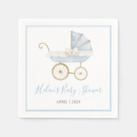 Preppy Southern Blue Boy Carriage Baby Shower
