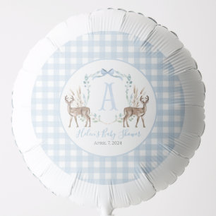 Preppy Southern Blue Boy Deer Baby Shower Balloon