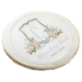 Preppy Southern Blue Boy Dog Baby Shower Sugar Cookie (Angled)