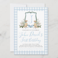 Preppy Southern Blue Boy Dog first Birthday