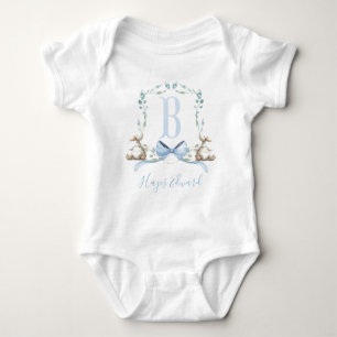 Preppy Southern Blue Boy Duck Baby Shower Baby Bodysuit
