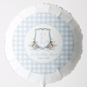 Preppy Southern Blue Boy Duck Baby Shower Balloon