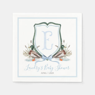 Preppy Southern Blue Boy Duck Baby Shower Napkins