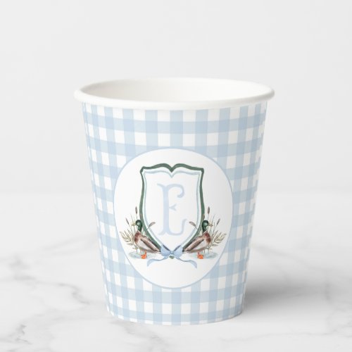 Preppy Southern Blue Boy Duck Baby Shower Paper Cups
