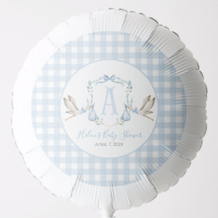 Preppy Southern Blue Boy Stork Baby Shower Balloon