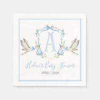 Preppy Southern Blue Boy Stork Baby Shower