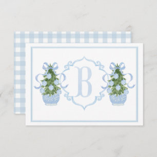 Preppy Southern Blue Chinoiserie Tree Baby Shower Thank You Card