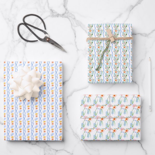 Preppy Southern Cowgirl Graduation Wrapping Paper Sheets (Front)