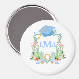 Preppy Southern Cowgirl Monogram Graduation Magnet