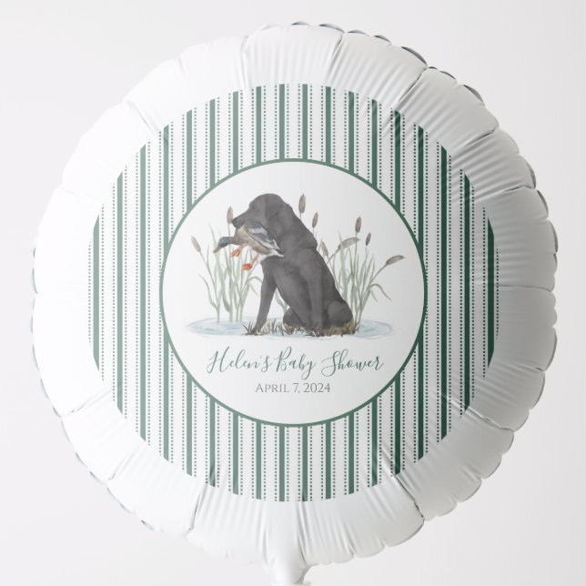 Preppy Southern Duck Hunter Baby Shower Balloon (Front)