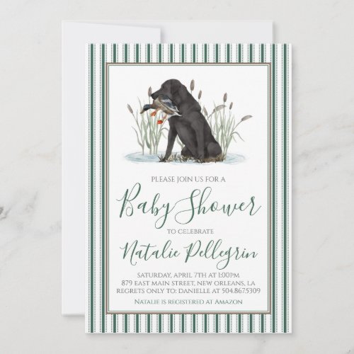 Preppy Southern Duck Hunter Baby Shower Invitation