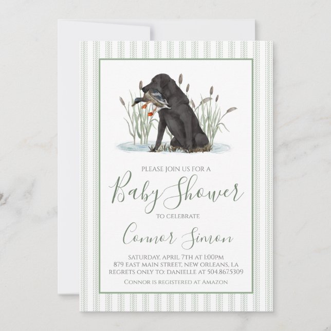 Preppy Southern Duck Hunter Baby Shower Invitation (Front)
