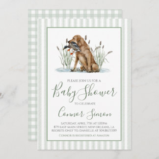Preppy Southern Duck Hunter Baby Shower Invitation