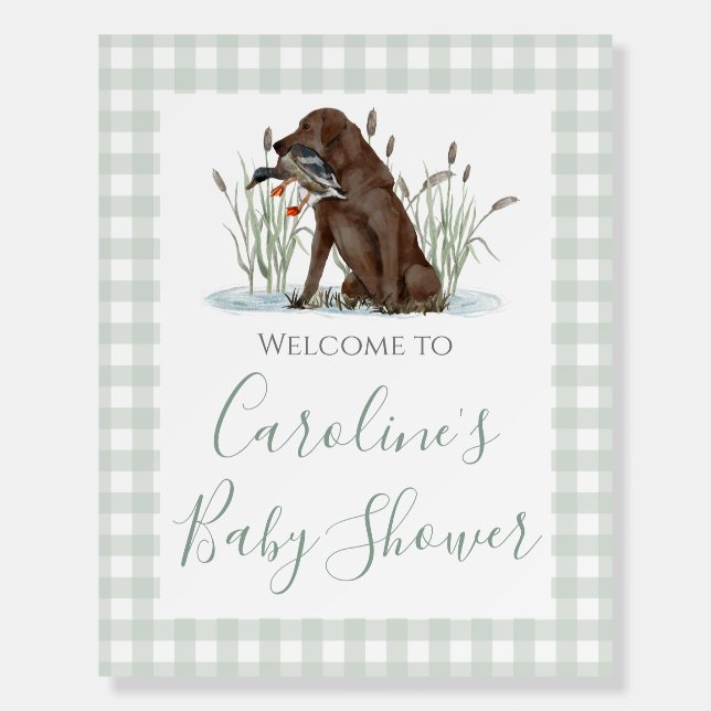 Preppy Southern Duck Hunter Lab Baby Shower Foam Board (Front)
