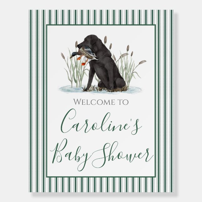 Preppy Southern Duck Hunter Lab Baby Shower Foam Board (Front)