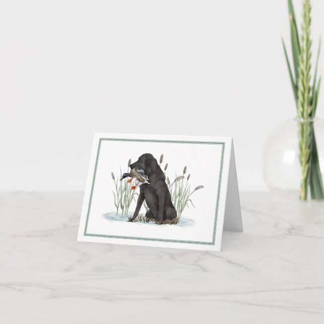 Preppy Southern Duck Hunter Thank You Card (Front)