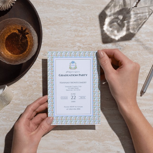 Preppy Southern Graduation Party Invitation (Creator Uploaded)