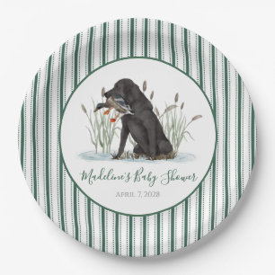 Preppy Southern Green Duck Dog Baby Shower Paper Plates