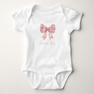 Preppy Southern Pink Bow Girl Baby Shower Baby Bodysuit