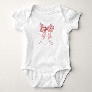 Preppy Southern Pink Bow Girl Baby Shower Bodysuit
