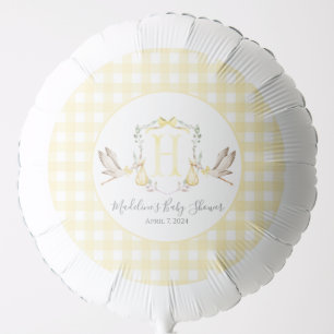 Preppy Southern Yellow Girl Stork Baby Shower Balloon