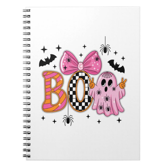 Preppy Spooky Halloween Boo Notebook (Front)