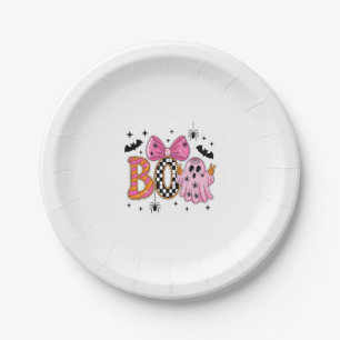 Preppy Spooky Halloween Boo Paper Plates
