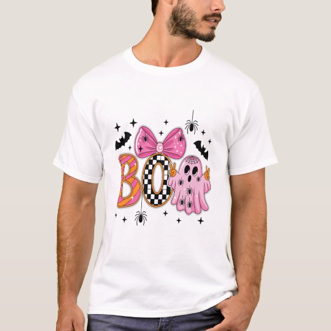 Preppy Spooky Halloween Boo T-Shirt (Front)