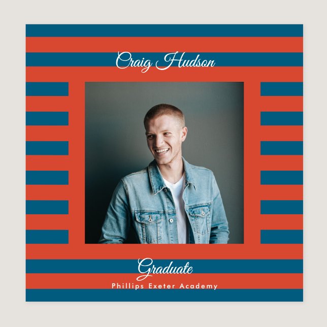 Preppy Square High School 2026 Photo Graduation Announcement (Creator Uploaded)