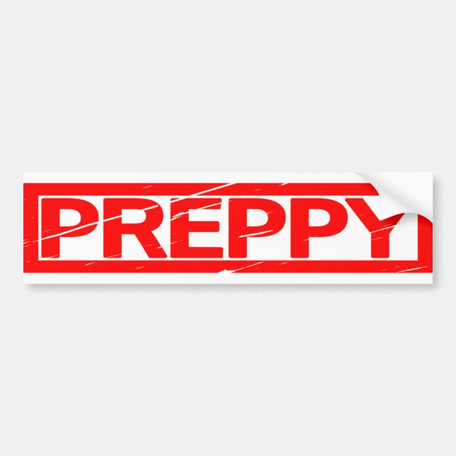 Preppy Stamp Bumper Sticker (Front)