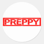 Preppy Stamp Classic Round Sticker