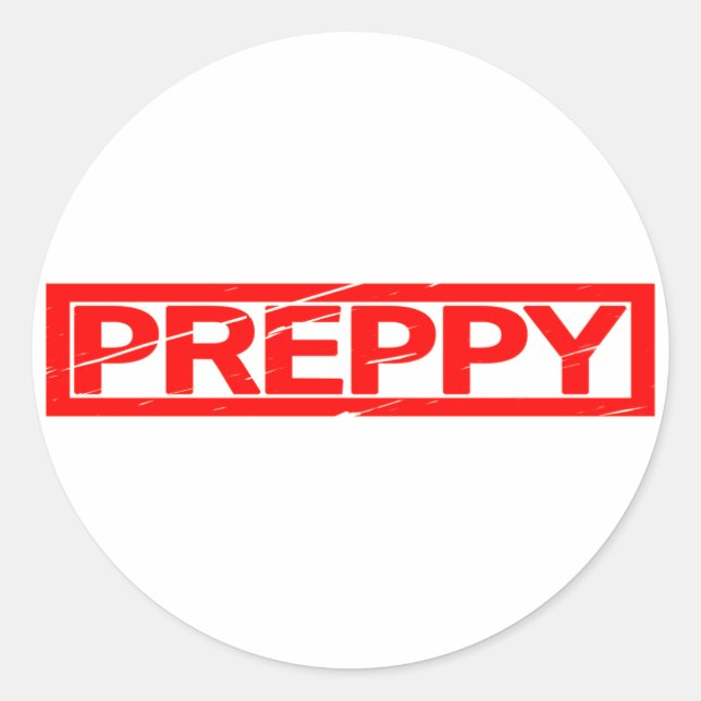 Preppy Stamp Classic Round Sticker (Front)