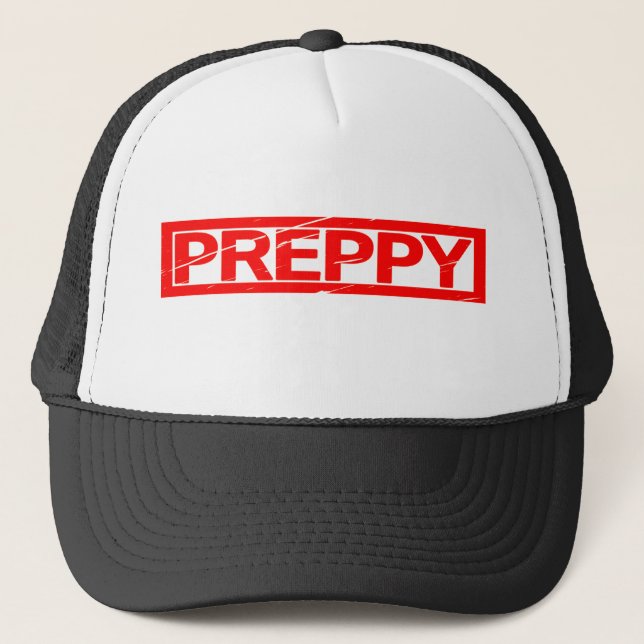 Preppy Stamp Trucker Hat (Front)