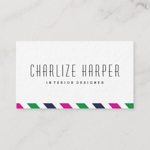 Preppy stripe business card