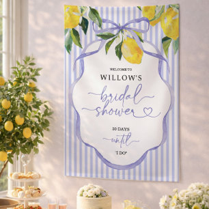 Preppy Stripe Citrus Bridal Shower Decor Banner