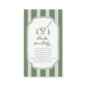 Preppy Stripe New to the Club Books for Baby Enclosure Card