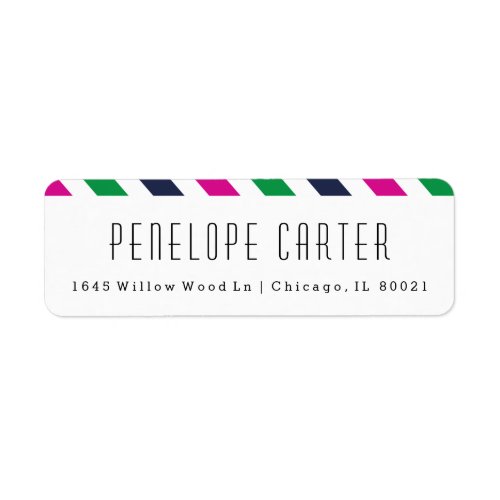 Preppy stripe return address labels