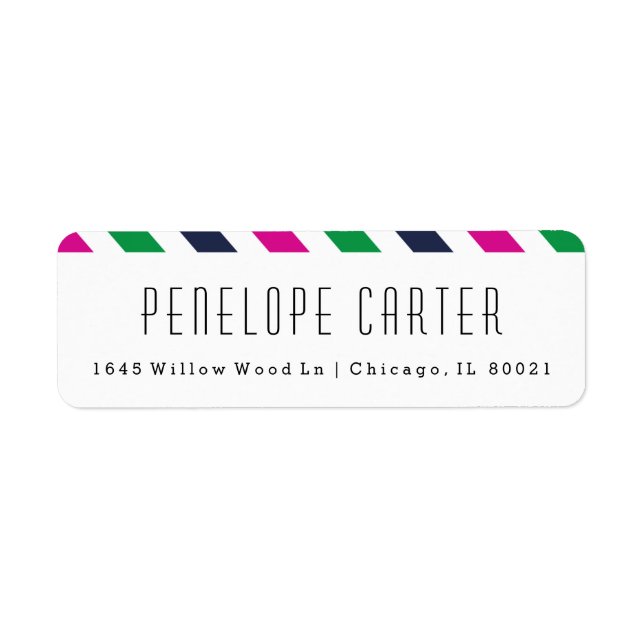 Preppy stripe return address labels (Front)