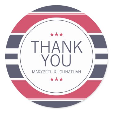 Preppy Stripe Thank You Sticker Preppy Stripe Thank You Sticker