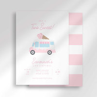 Preppy Stripe Two Sweet Ice Cream Birthday