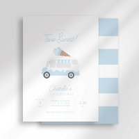 Preppy Stripe Two Sweet Ice Cream Truck Birthday