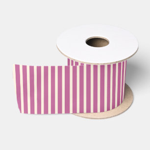 Preppy Striped Cherry Rose Cottagecore Pattern Satin Ribbon