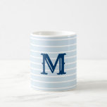 Preppy Striped Monogram Mug