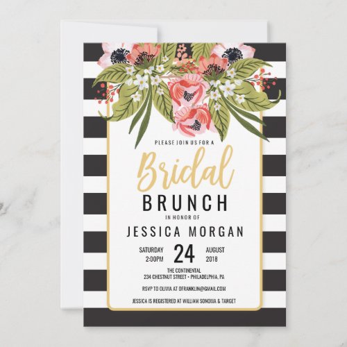 Preppy Stripes Bridal Shower Invitation