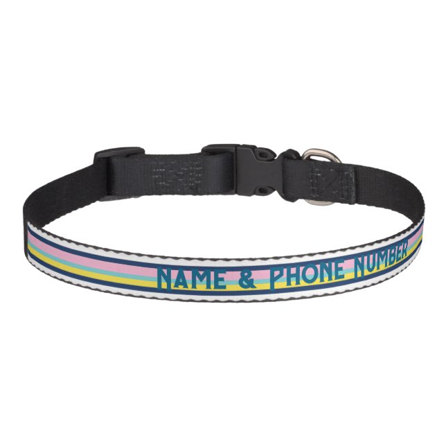 Preppy Stripes Collar - Editable Name (Front)