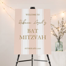 Preppy stripes elegant girl Bat Mitzvah