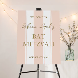 Preppy stripes elegant girl Bat Mitzvah Foam Board