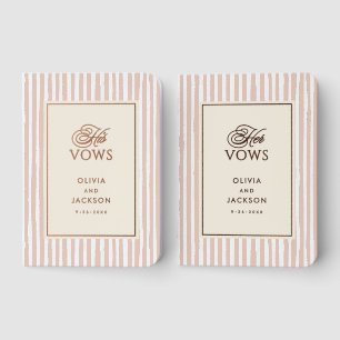 Preppy Stripes Elegant His & Her Wedding Foil Vow Books