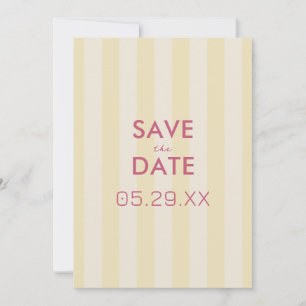 Preppy Stripes Lemon Yellow SIMPLE Save The Date